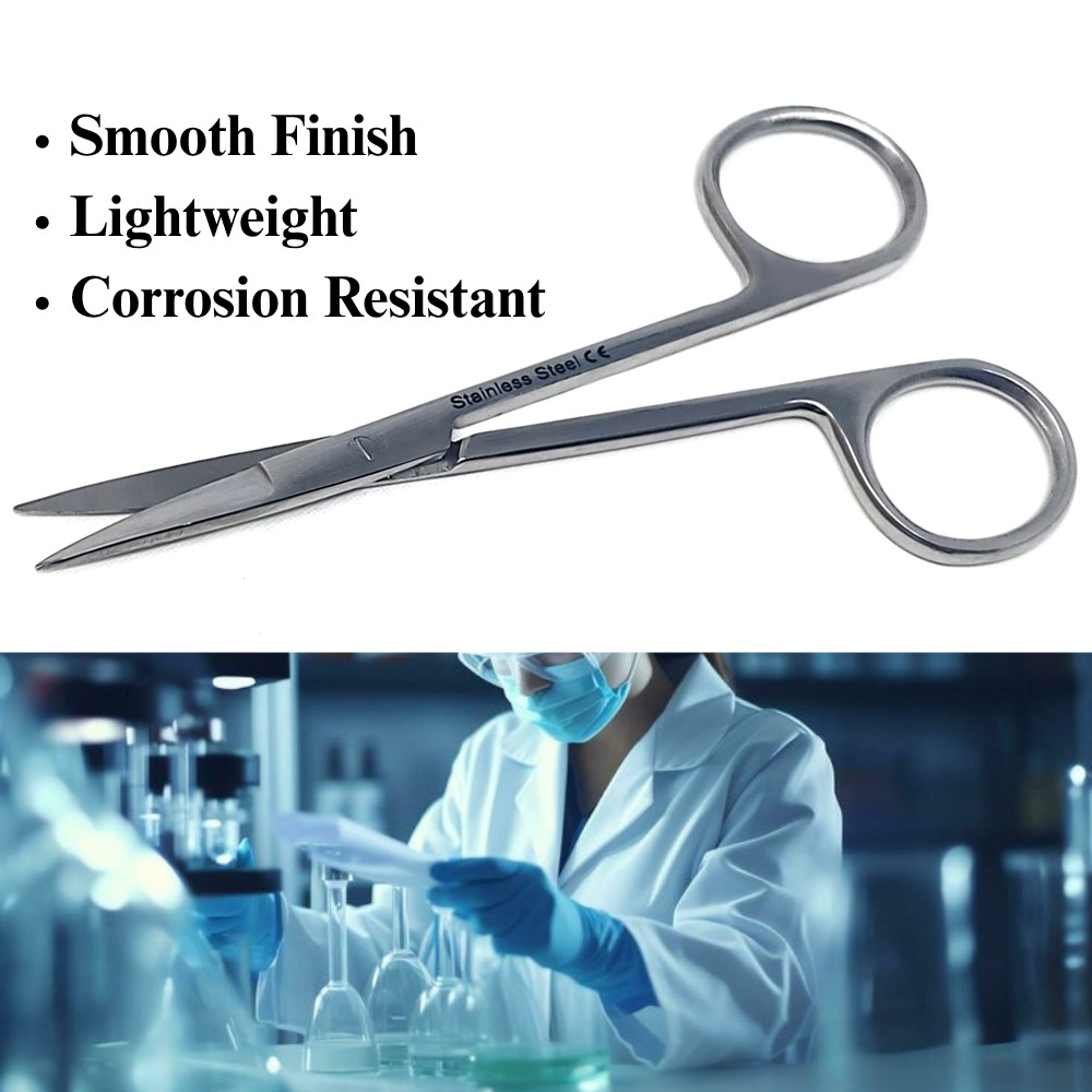 4.5" Stainless Steel Micro IRIS Scissors with Sharp Tips for Lab Dissection Use
