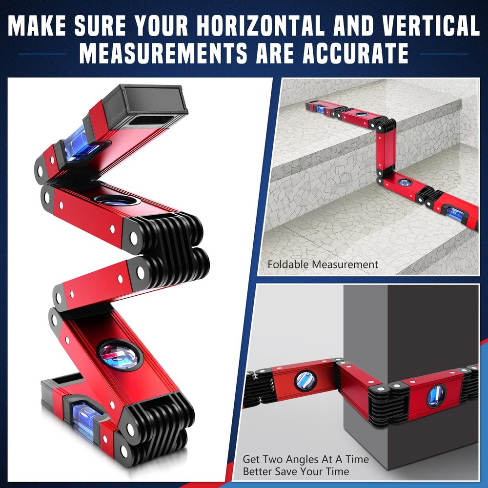 28 Inch Folding Level, Multi-Angle Precision Leveler with Magnetic Base, Fold...