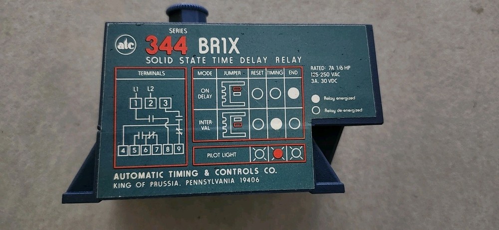 ATC 344 BR1X SOLID STATE TIME DELAY RELAY