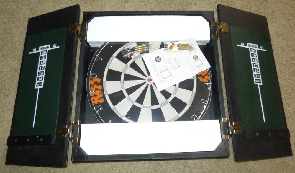 Vintage KISS Band Dart Board Cabinet, New Open Box