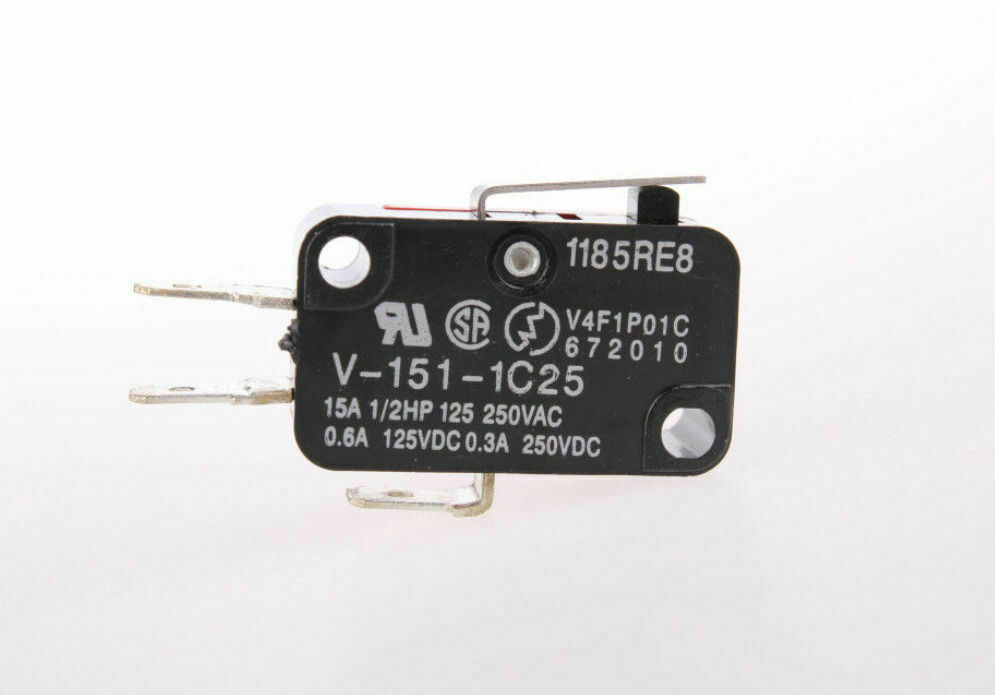 (2 Pack) V-151-1C25 Micro Limit Switch, Short Hinge Lever, SPDT