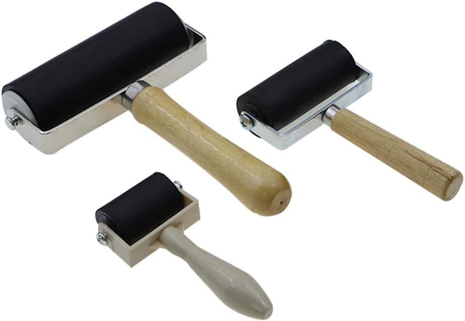 3 Pack Brayer Rollers with 3 Sizes for Crafting Brayer Rollers - Rubber Roller