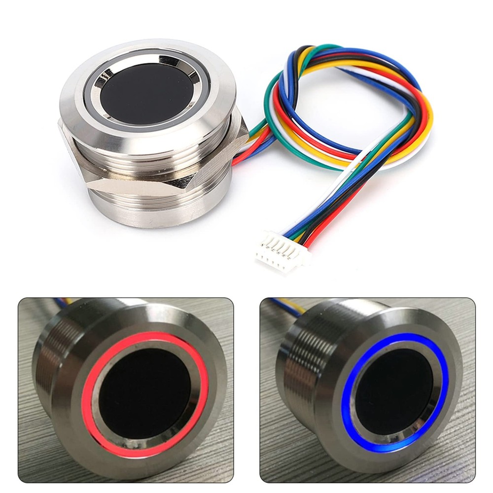 Circular Fingerprint Module, Fingerprint Scanner with 2 Color Indicator Light...