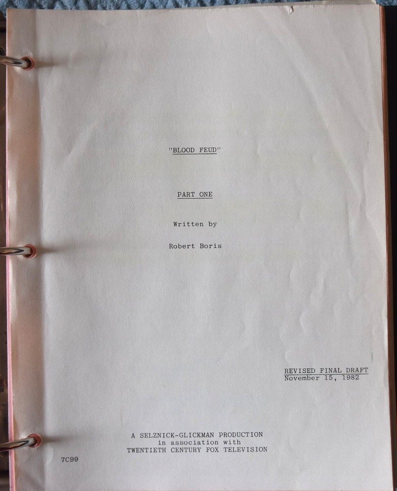 1982 Blood Feud Original Revised Final Draft Script + Shooting Schedule & More
