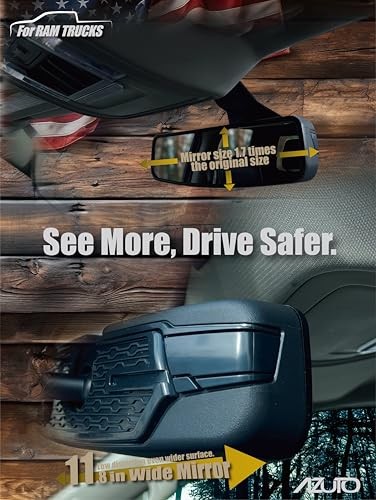 Rear View Mirror Compatible with RAM Trucks