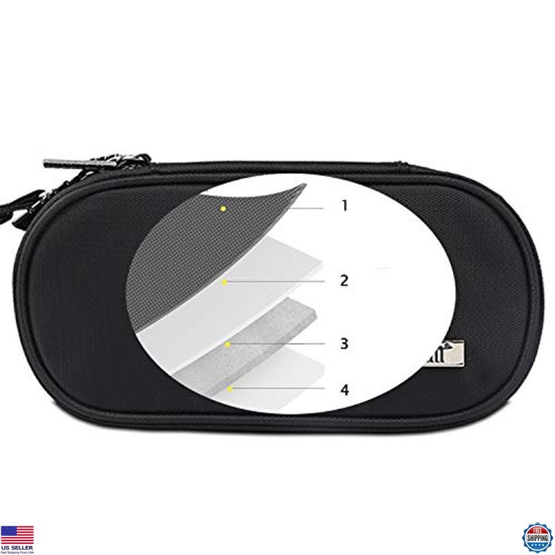 BUBM Black Double Compartment Storage Case for PS Vita & PSP - Durable Organizer