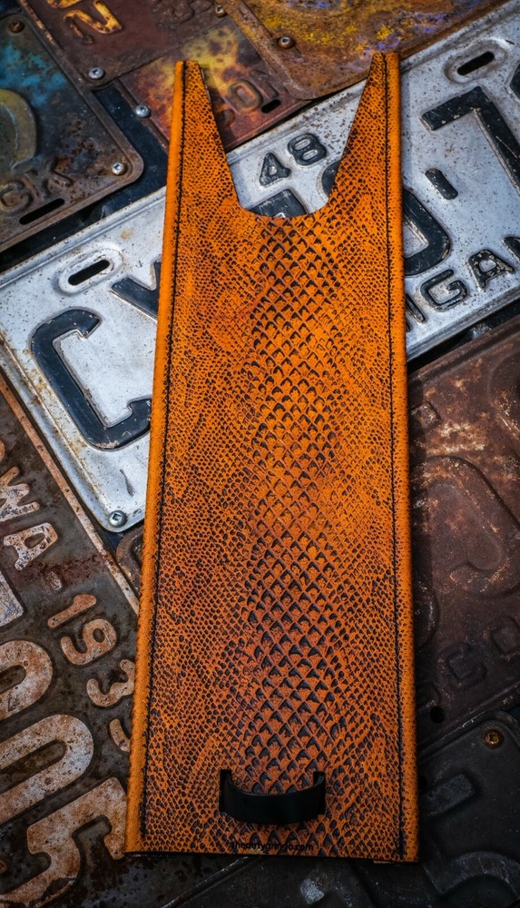 Tan Python Leather Gas Tank Panel Bib Harley Davidson Split Tank 3 Light Dash