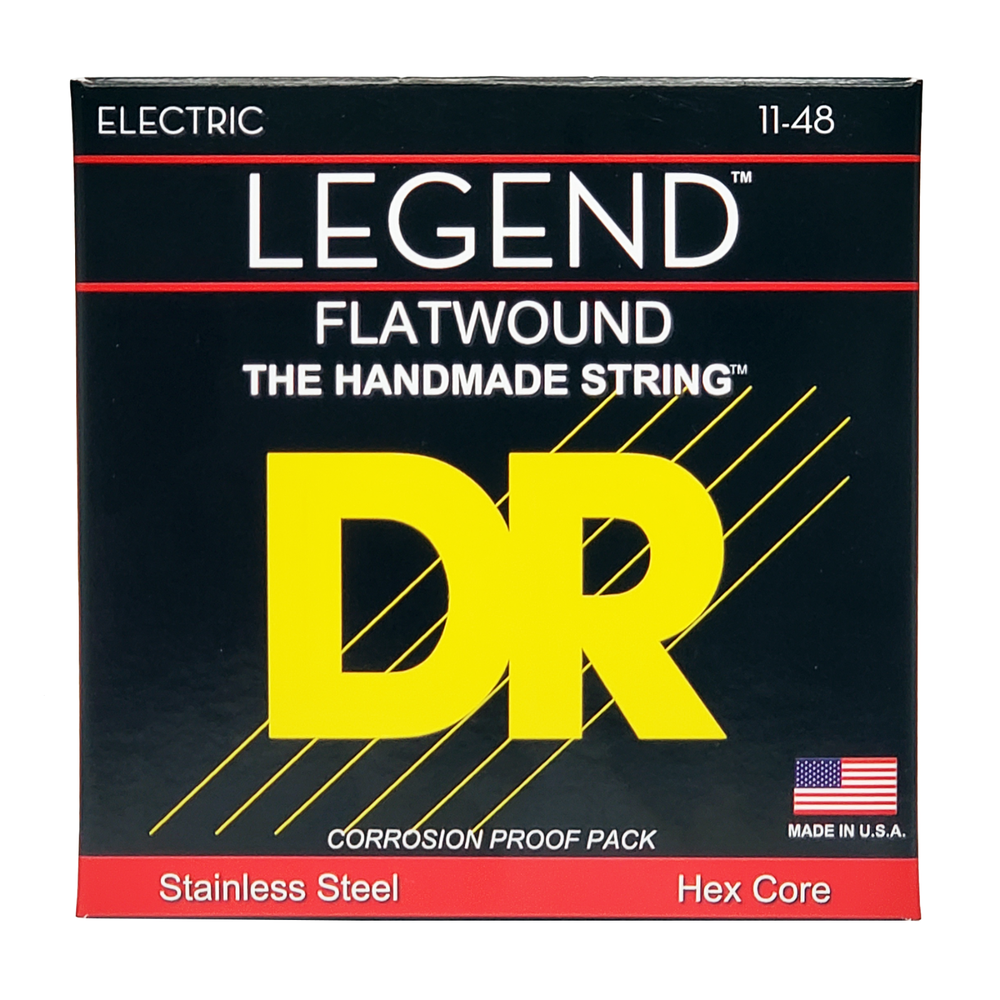 DR Strings Legend Polished Flatwound Electric Guitar Strings Light 11-48