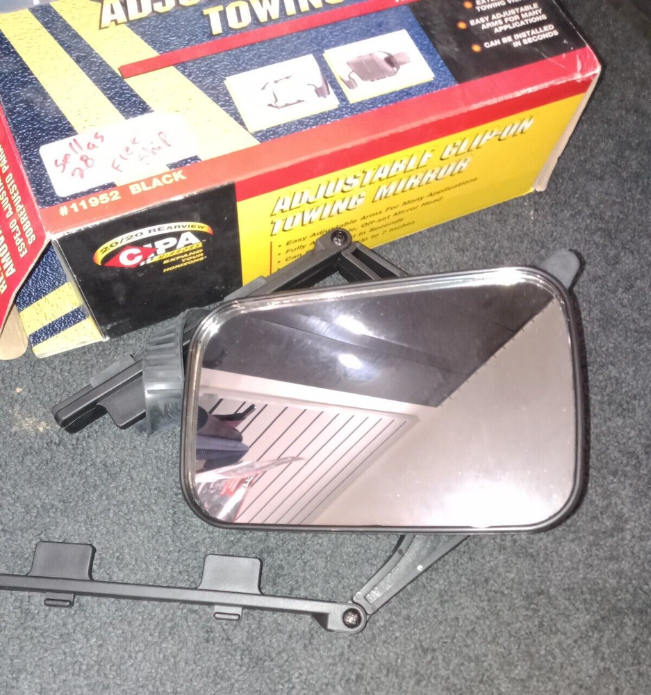 11952 CIPA ADJUSTABLE CLIP-ON TOWING MIRROR