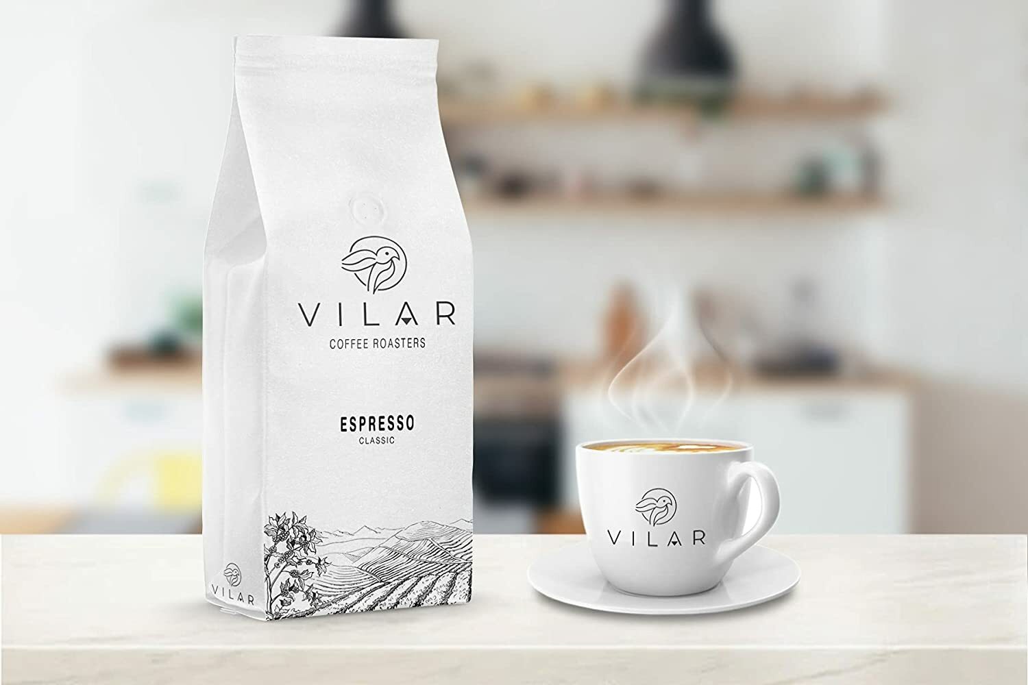 1 Kg , 2.2 Lb Vilar Espresso Coffee Beans Medium or Dark Roast - Classic Blend