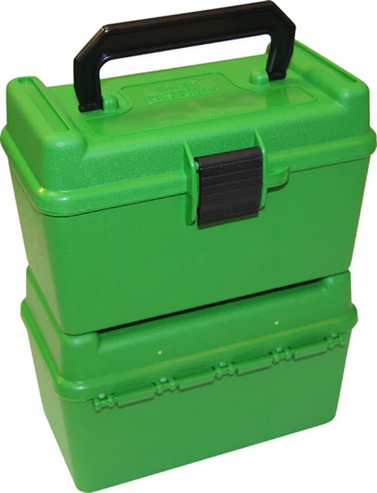 MTM Case-Gard Deluxe Green Rifle Ammo Box Medium Holds 50 Rounds - H50-RM-10