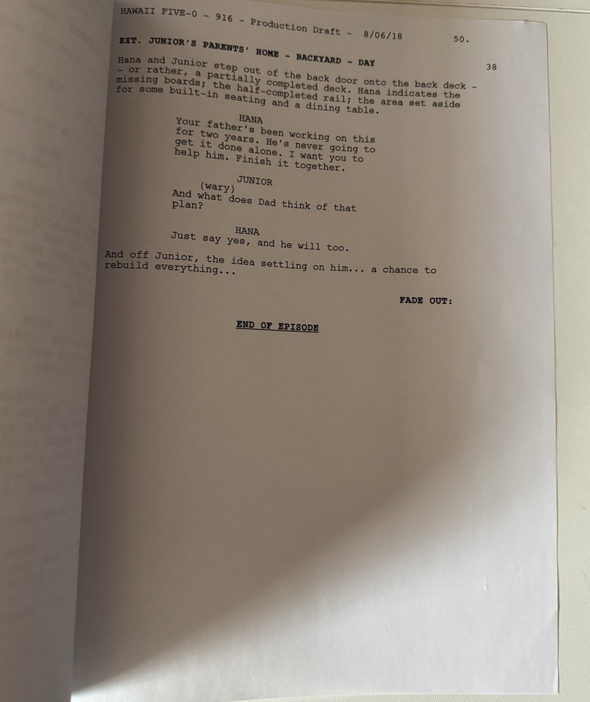 Hawaii Five-O Script - Production Draft - RARE!