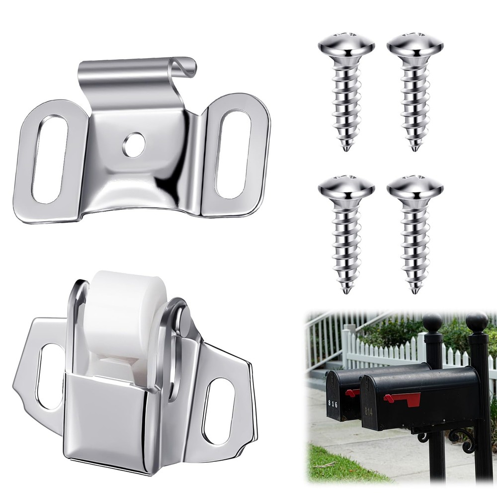 Shimeyao 1 Set Mailbox Replacement Roller Catch Latch with Screws Silver