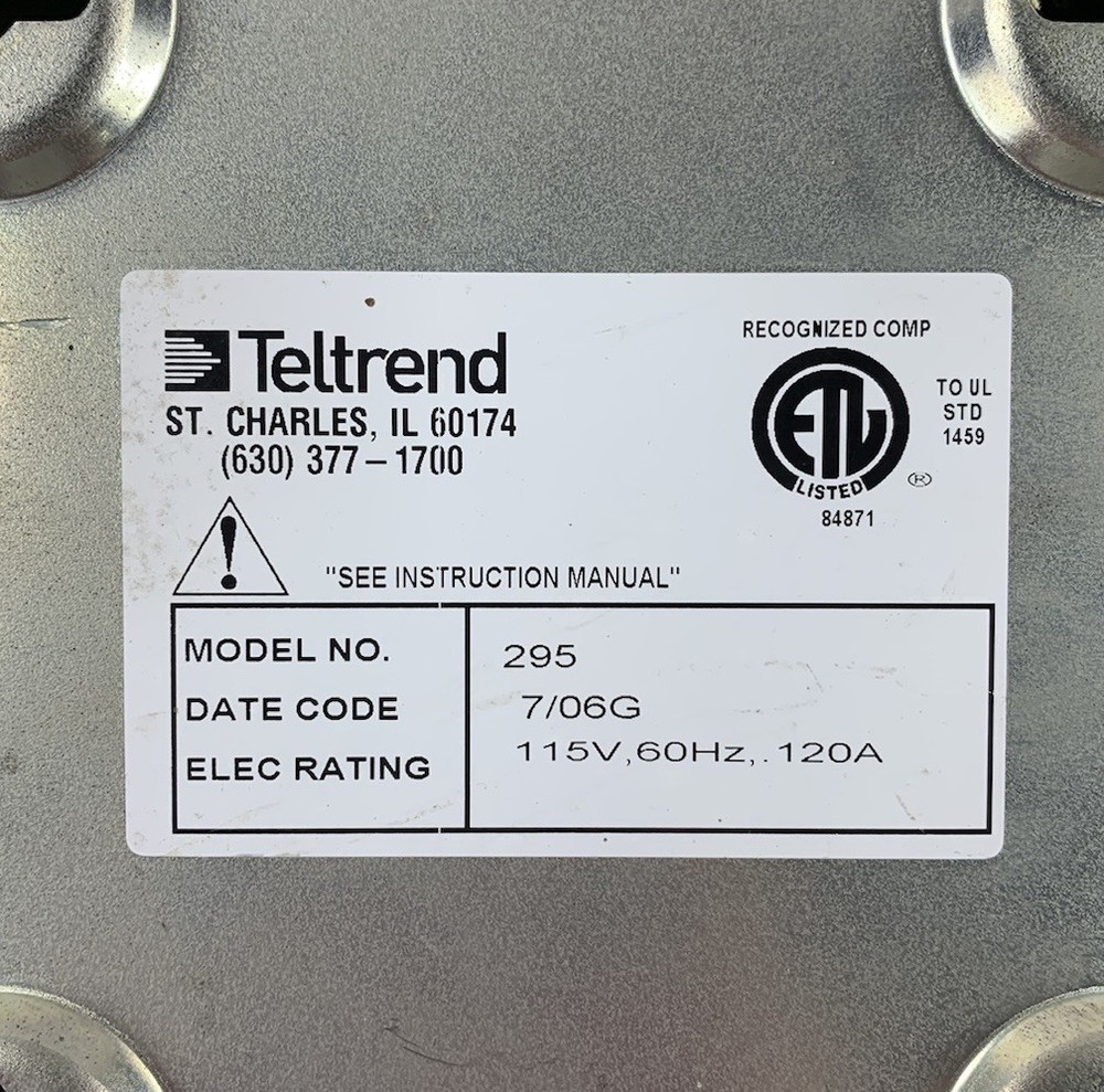 Teltrend 295 Data Auxiliary Set Single Position Mounting Assembly