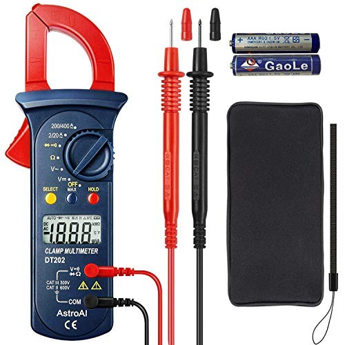 Digital Clamp Meter 2000 Counts, Multimeter Amp Meter with Auto Ranging; Small