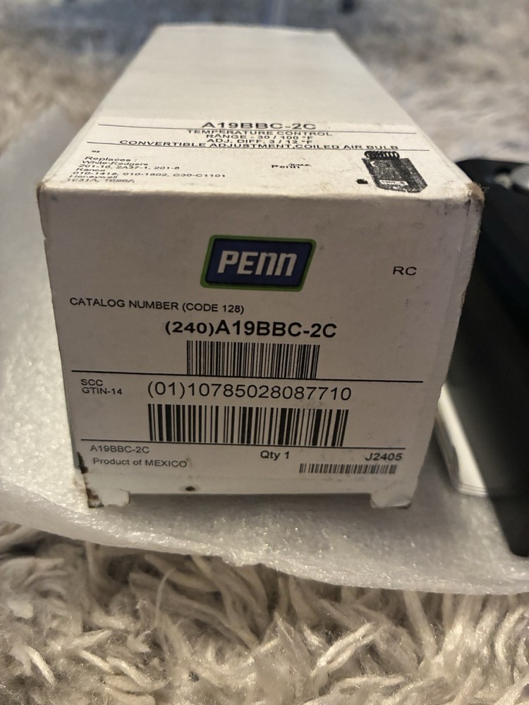 Penn Thermostat A19BBC-2C 240V Range -30 / 100F