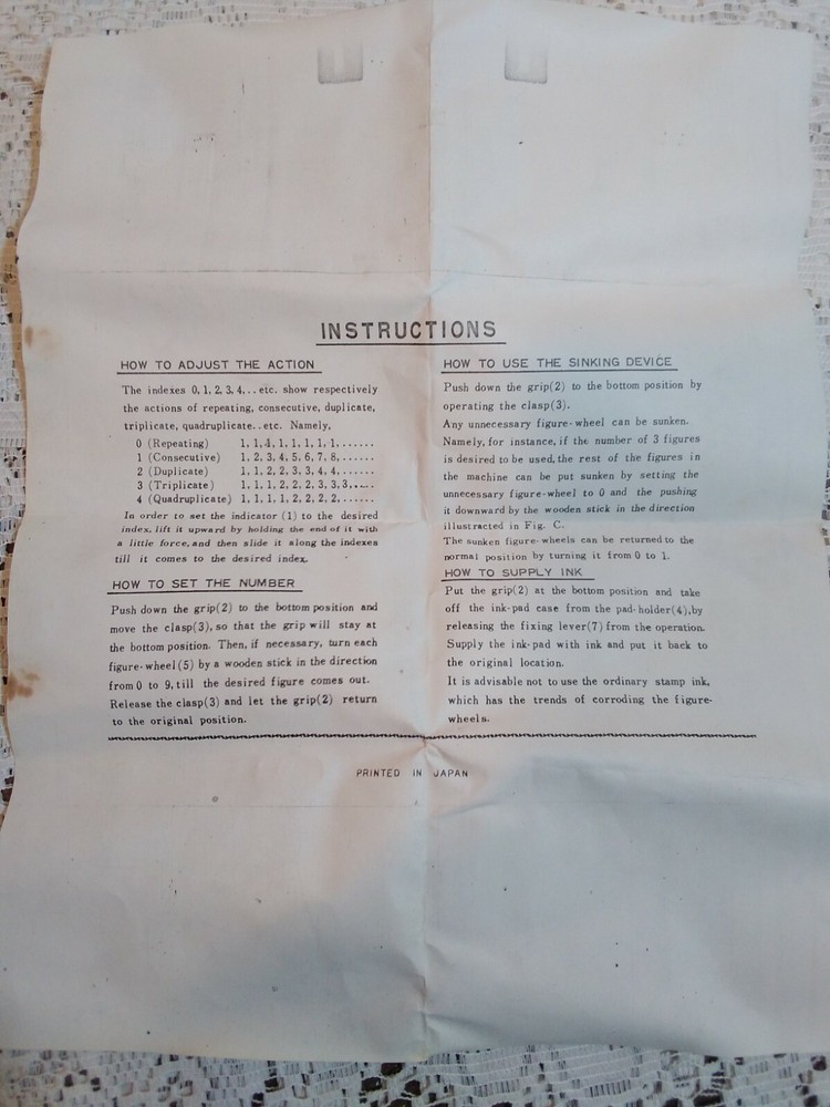 Vintage Ertan Model 188 Automatic Numbering Machine Stamp