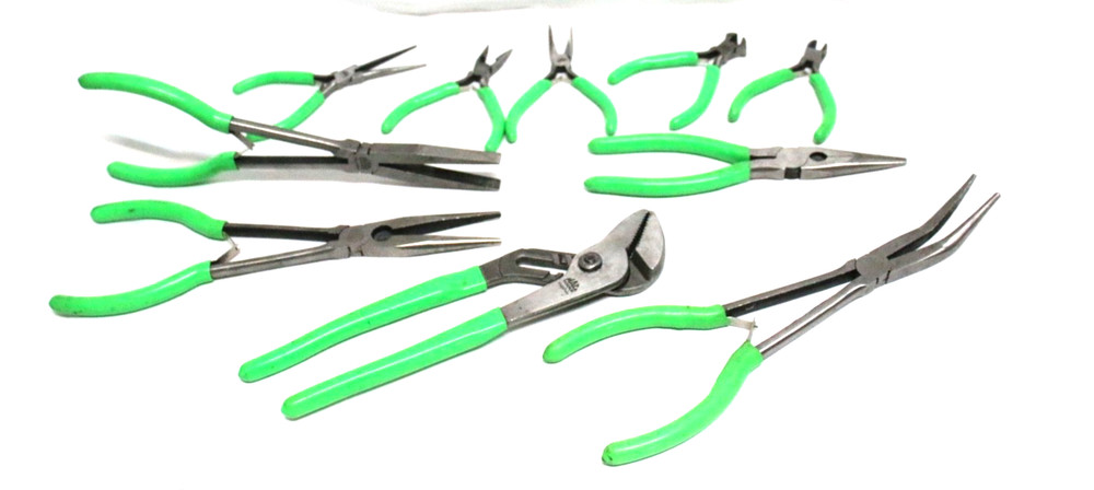 Mac Tools P301735G 10 Piece Precision Plier Set Green Handle