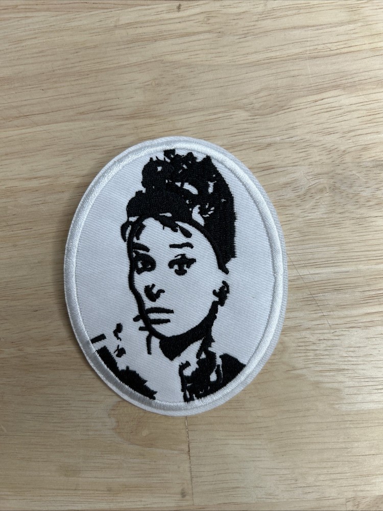 Audrey Hepburn Embroidered Iron On Patch