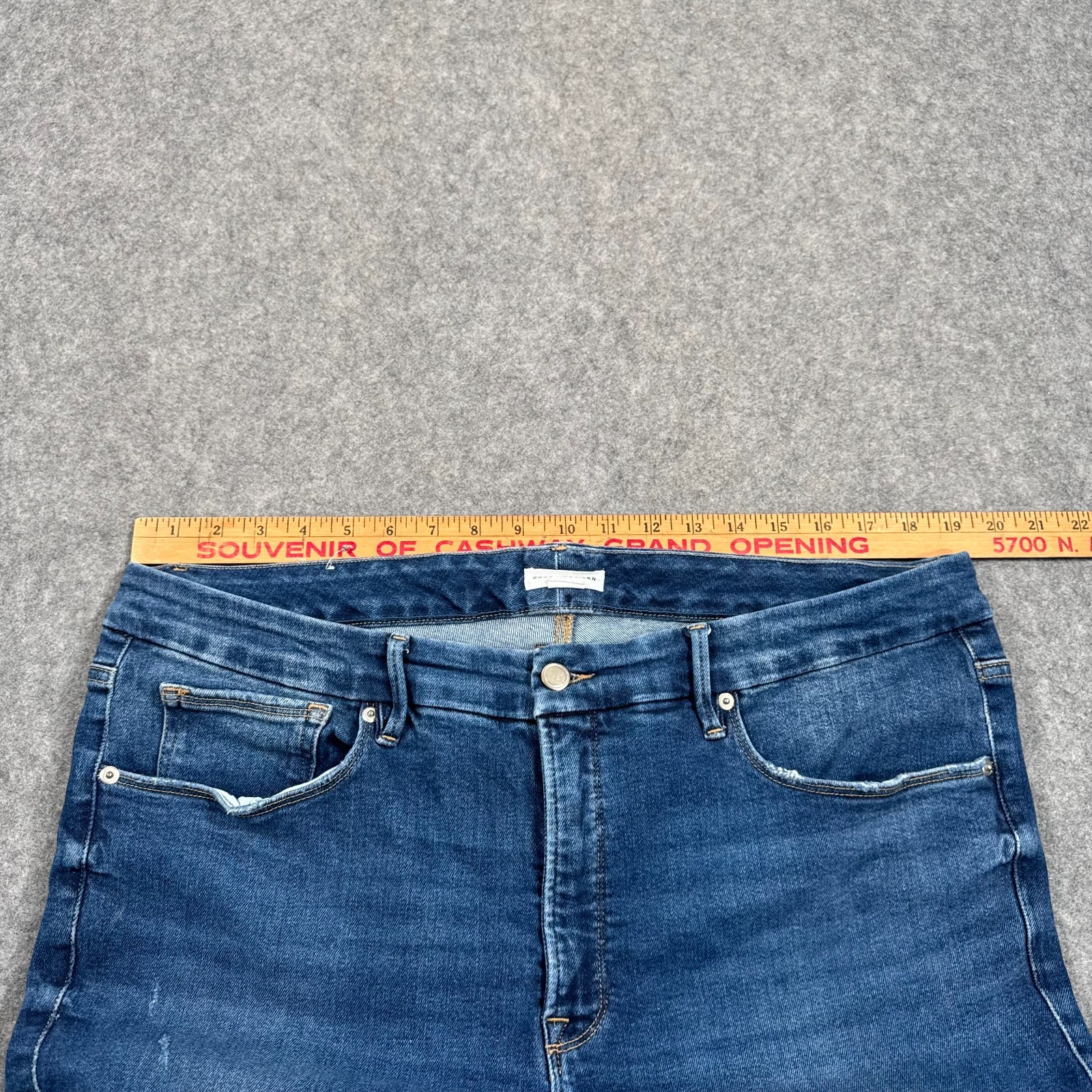 Good American Blue Denim Good Straight Compression Jeans Women's Size 20