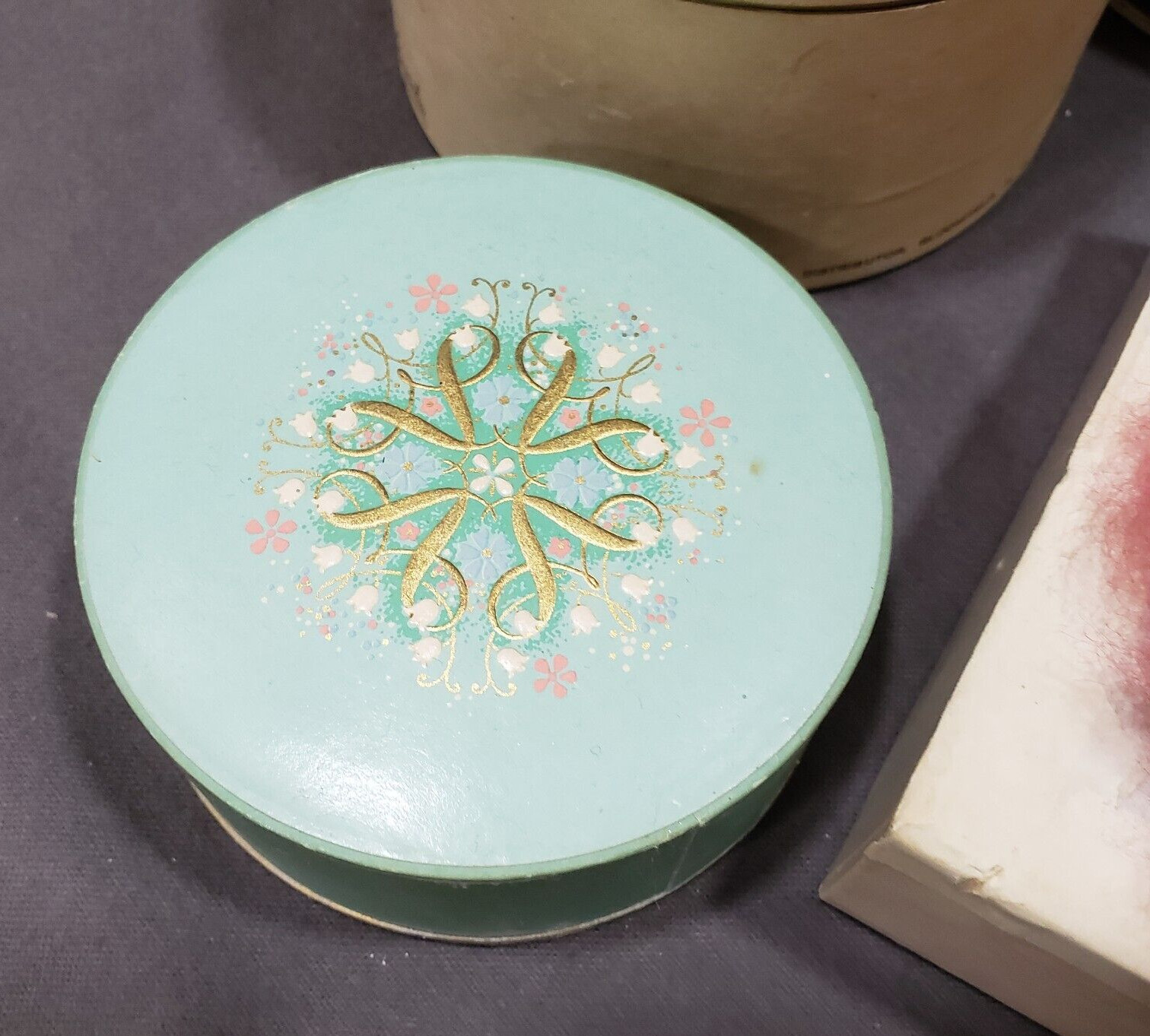 Vintage Dusting Powder Boxes Lot of 5 Advertising Vanity Collectibles 1940s 50s