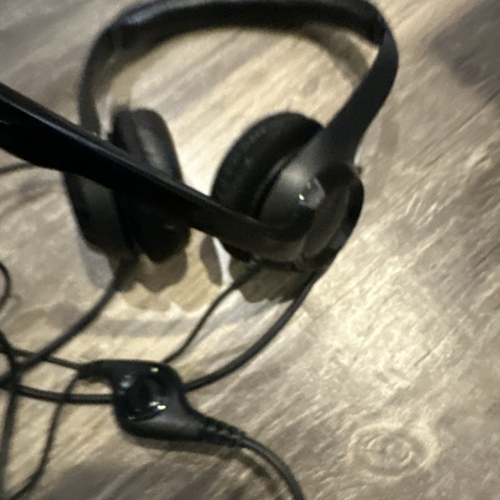 Logitech Logi Headphone Headset Wired Black USB Padded Ears Volume Control