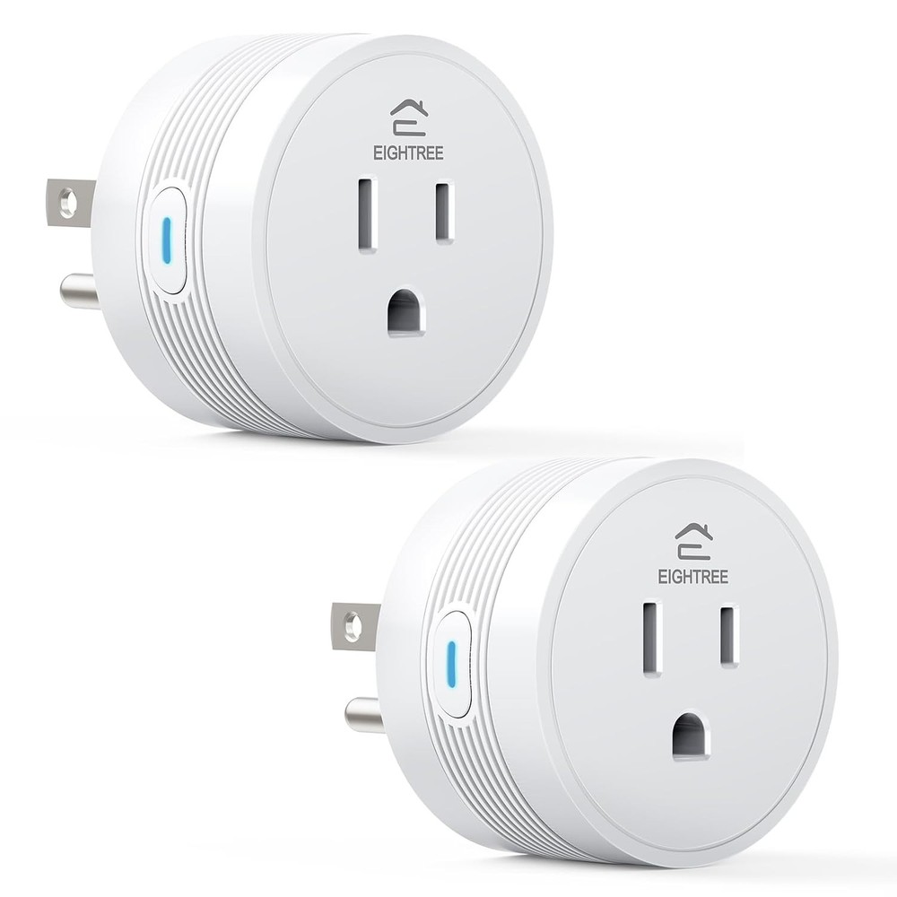2 Pack Smart Plug 15A with Bluetooth & Wi-Fi, Voice Control, Remote Timer