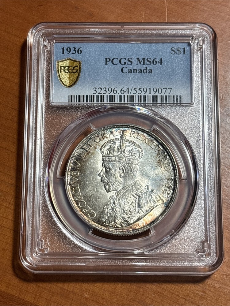 1936 Canada Silver Dollar - PCGS MS64