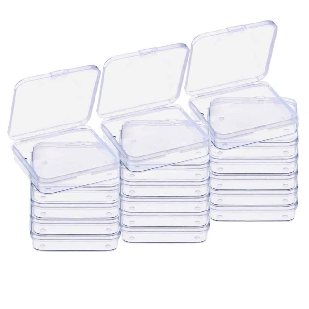 Gebildet 18 Pack Mini Clear Plastic Bead Storage 6.8×5.2×1.1cm, E634