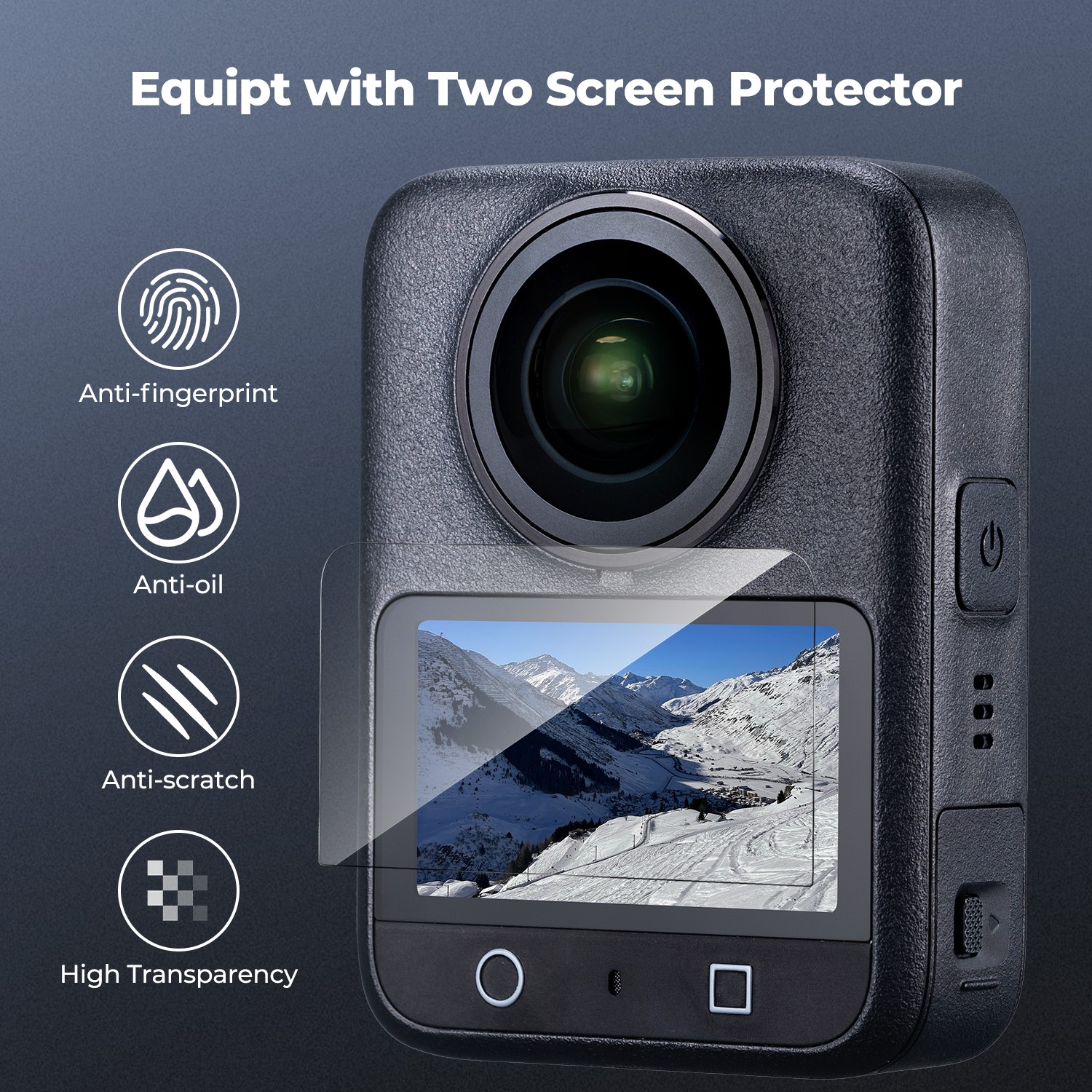 K&F CONCEPT Screen Protector Kit Ultra Display Tempered Glass for DJI OSMO 360