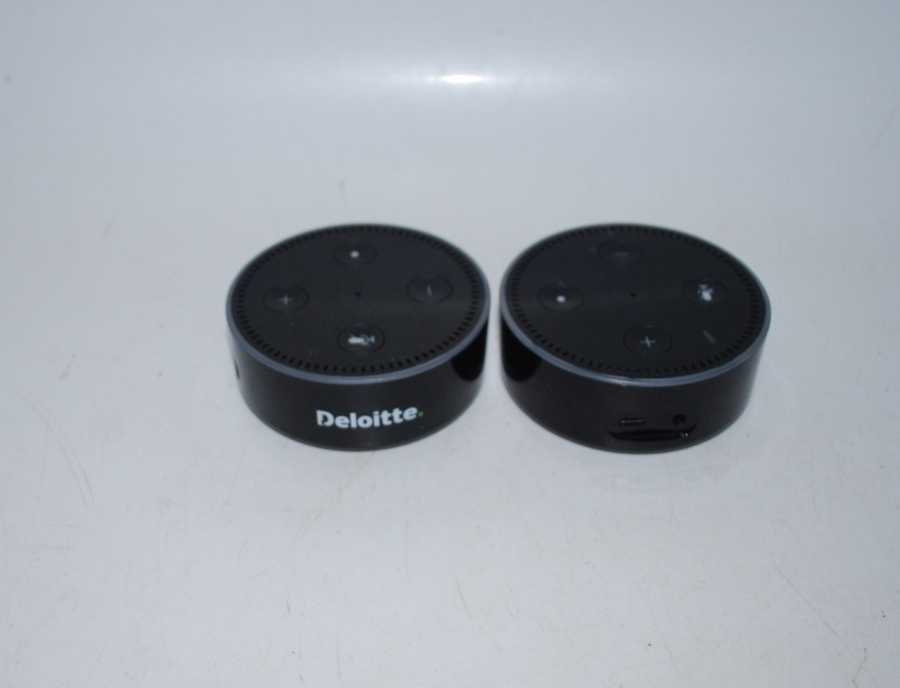 2× Amazon Echo Dot (2nd Generation) – Alexa Smart Speakers – No Power Cords
