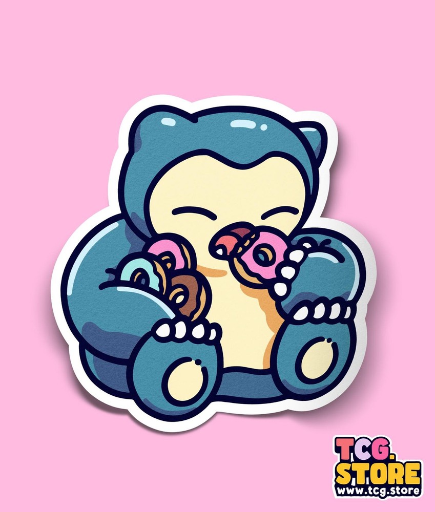 Snorlax Pokemon Donut Sticker