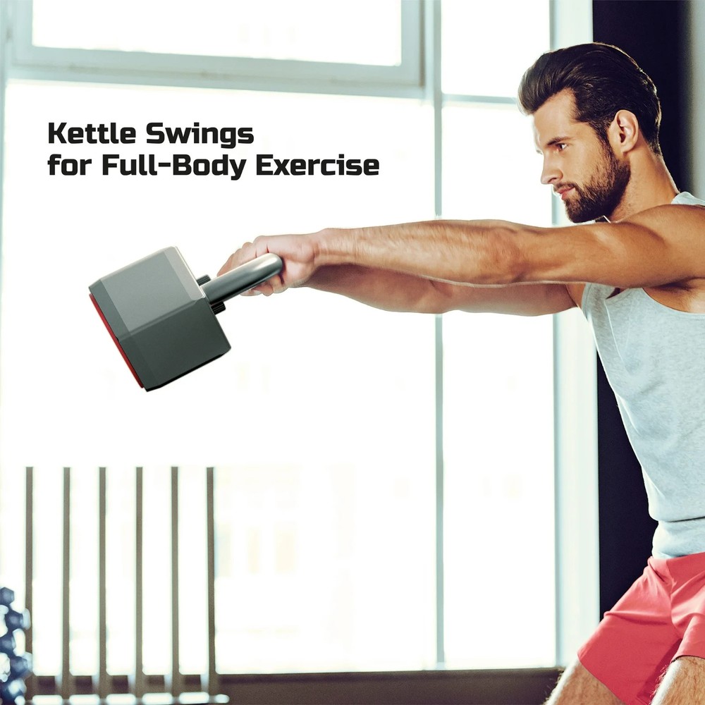 FitRx SmartStack Wide Handle Adjustable Kettlebell for Home Gym Workouts, 25-40