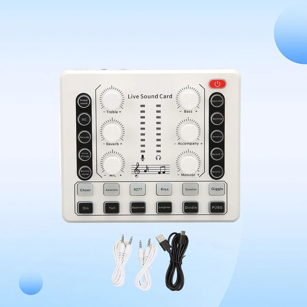 M8 Sound Card Live Streaming  Interface External USB Live Broadcast Microphone