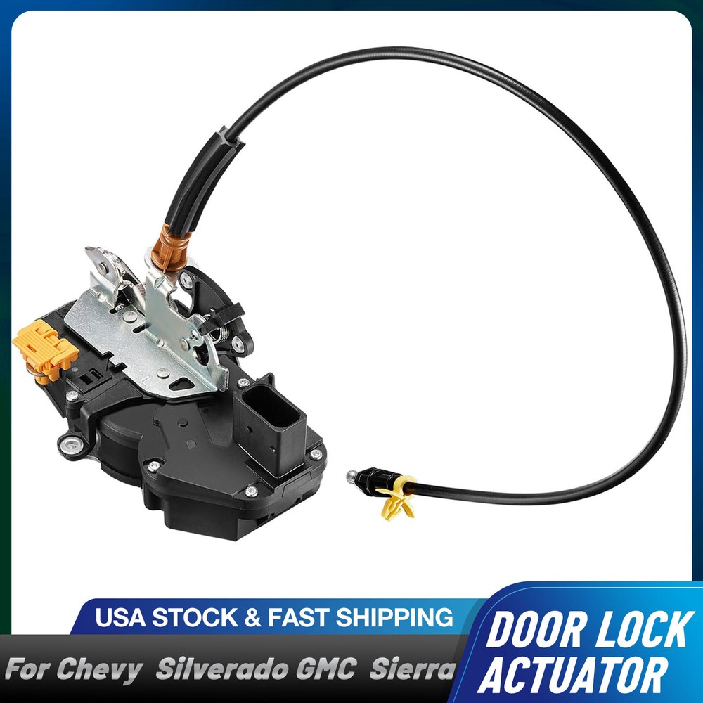 Door Lock Latch Actuator W/ Cable LH Left Driver Front For 10-14 Chevy Silverado
