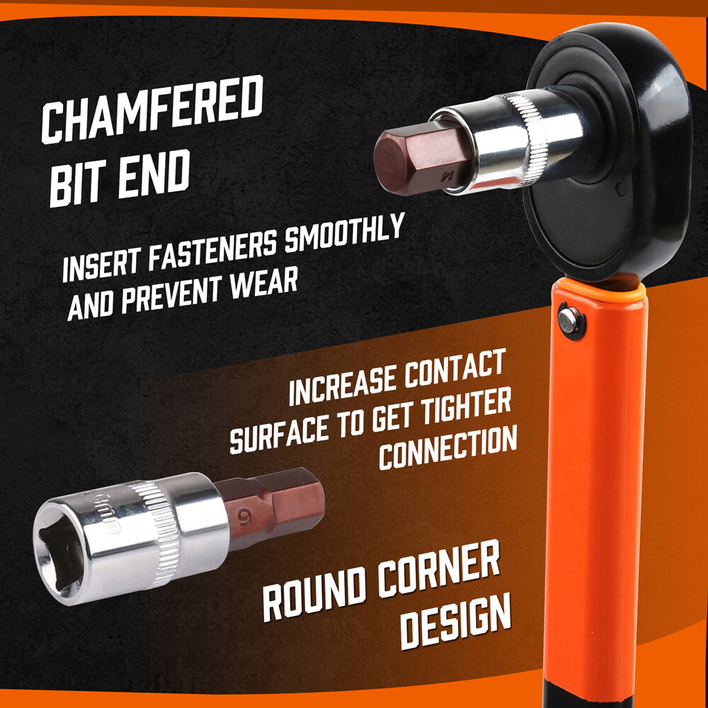 32PC Hex Bit Socket Set Allen Head High Torque Strengthened SAE Metric S2 Steel