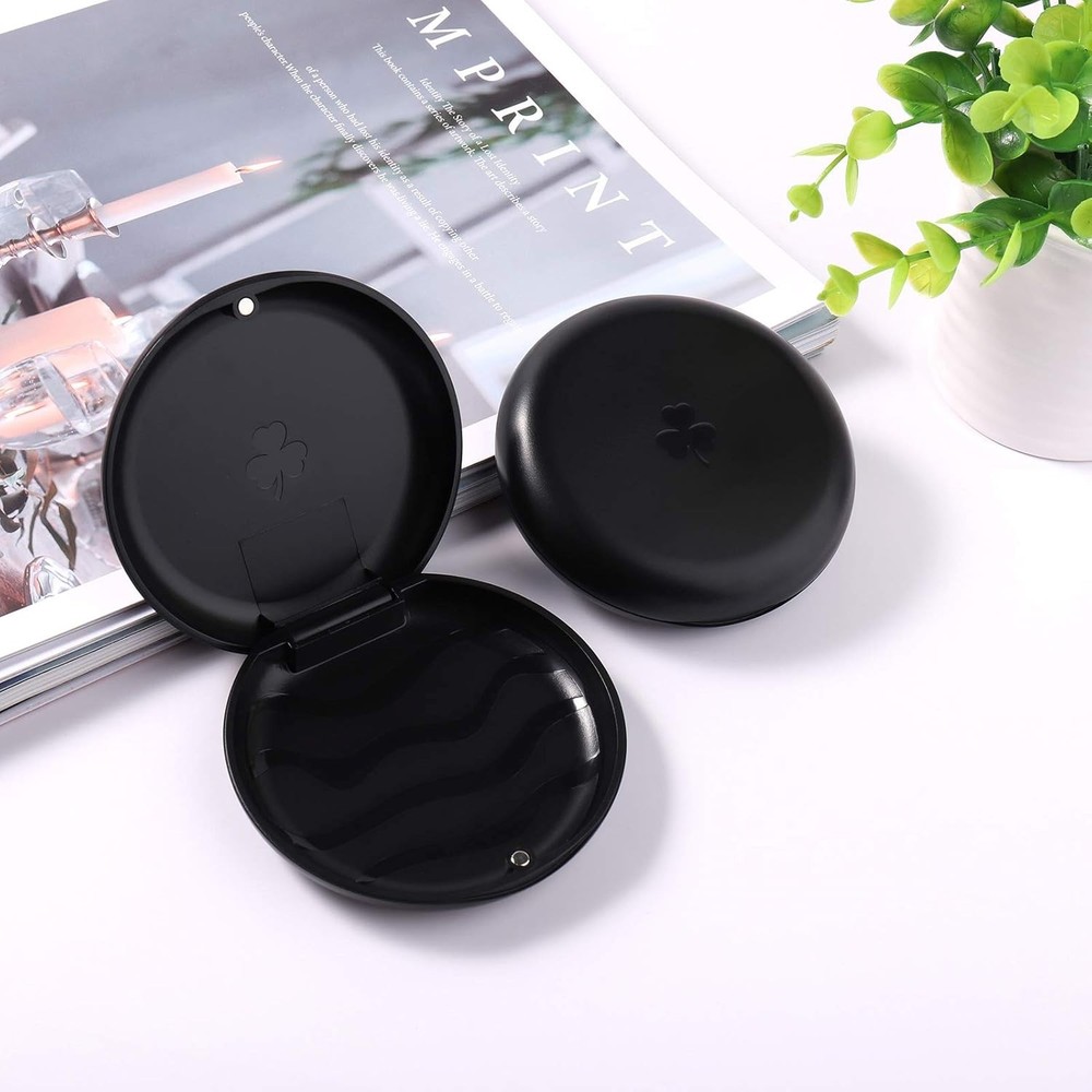 Durable Black Orthodontic Retainer Cases - Lockable & Easy to Clean (2 Pack)