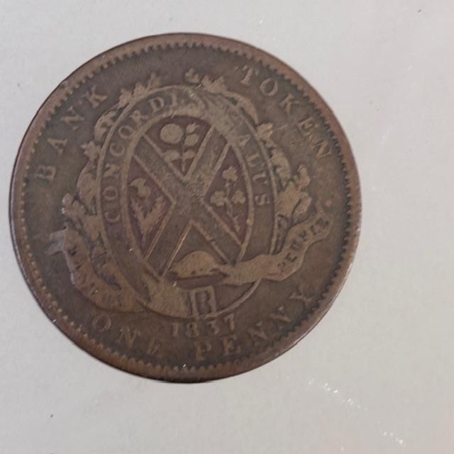 1837 Canada One Penny Bank Token