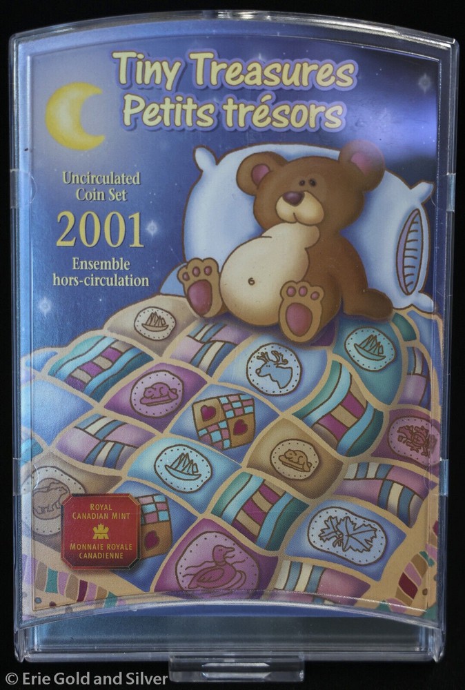 2001 Canada Tiny Treasures 7pc Uncirculated Coin Set in OGP