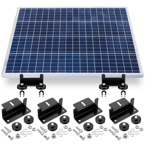 Pack 1200 Lbs No Drill Magnetic Solar Panel Mount Bracket Solar Panel 4 Black