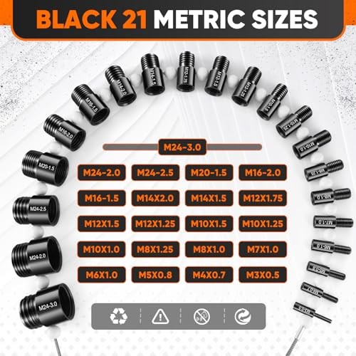 Nut and Bolt Thread Checker - (44 Gauges) High 44 specifications Black & White