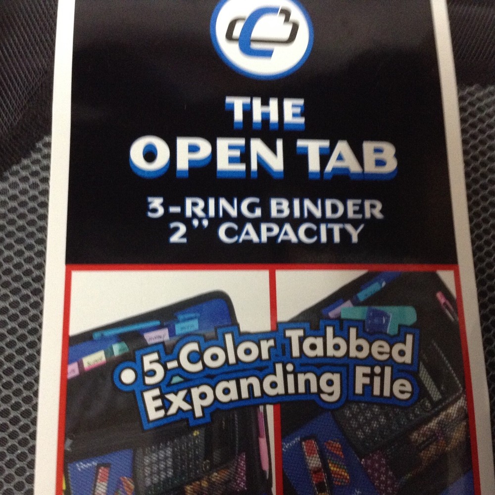 New Case-it The Open Tab 2"- 3-Ring Binder Black T-618