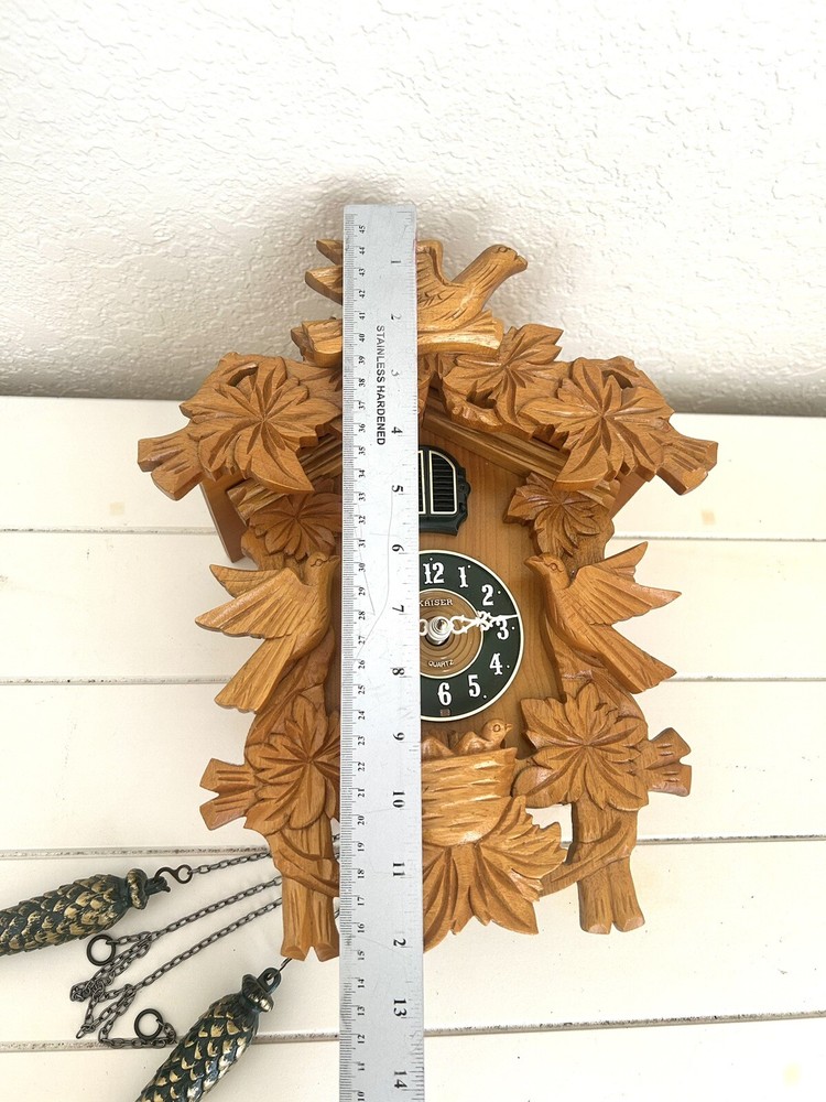 VINTAGE KAISER QUARTZ CUCKOO CLOCK BIRDS GERMAN