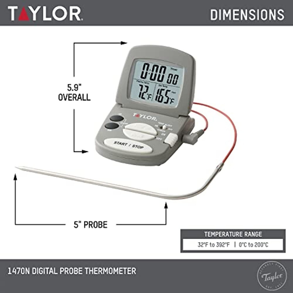 Taylor Precision Products Programmable with Timer Instant Read Wired Probe
