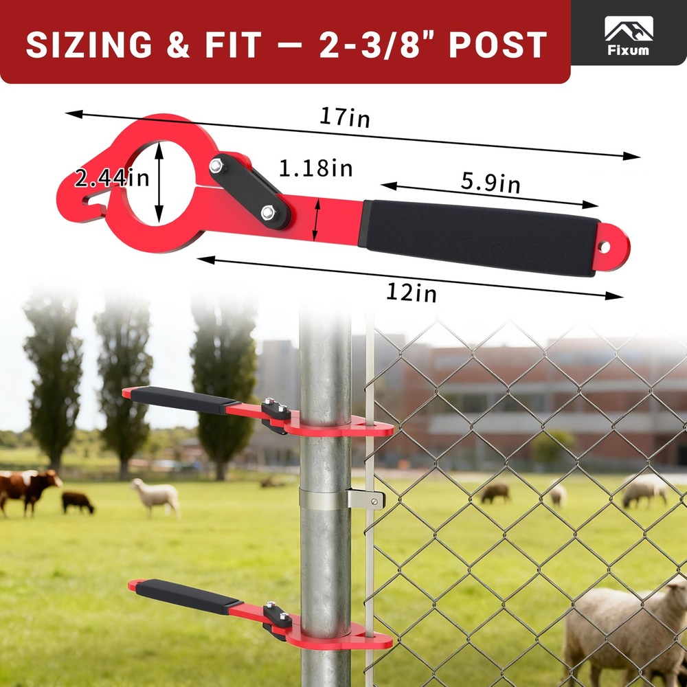 Chain Link Fence Stretcher Tool Fits 2-3/8" OD Posts 9” Pull Range 1 Pack