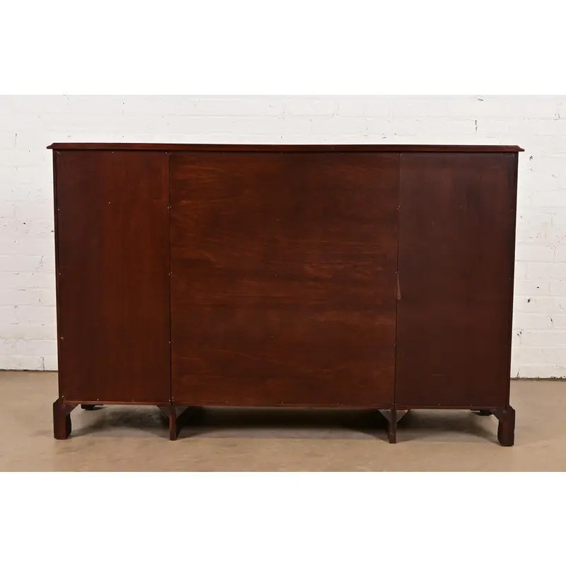 Beacon Hill Collection Chippendale Mahogany Breakfront Sideboard, Circa 1940s