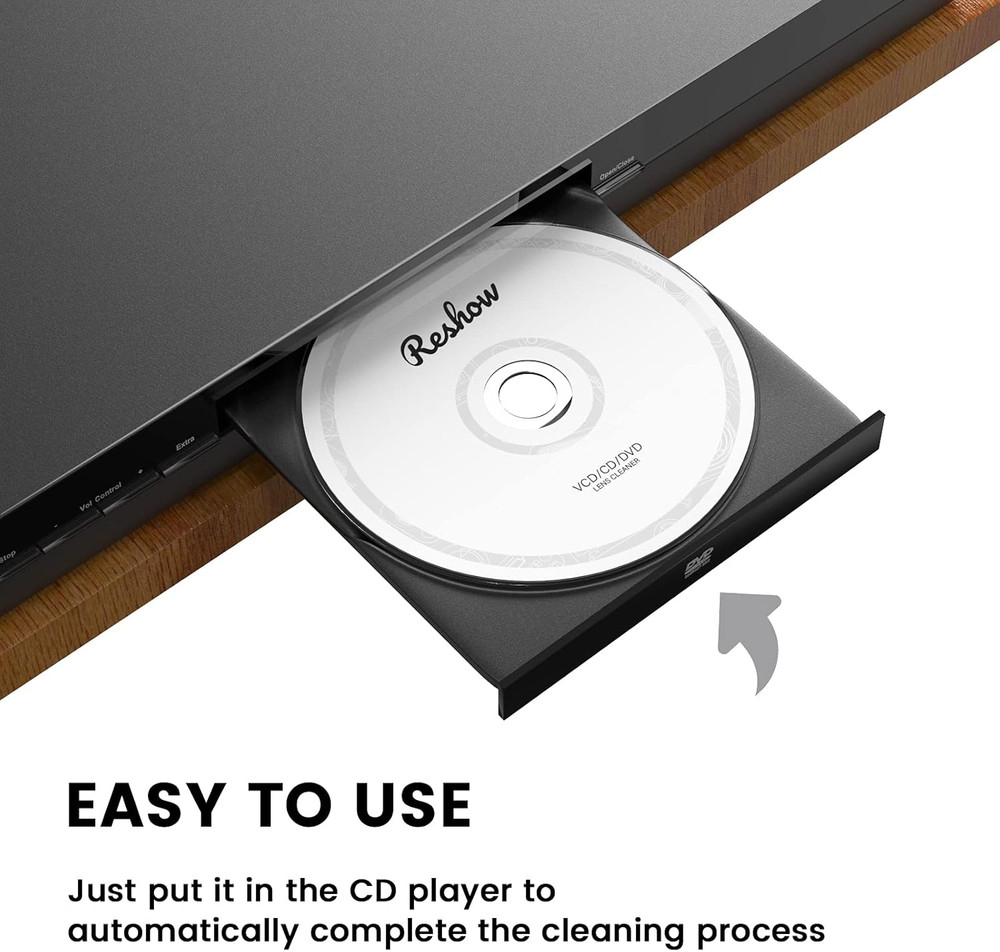 Reshow Laser Lens Disc Cleaner Kit for CD & DVD Player without Scratching