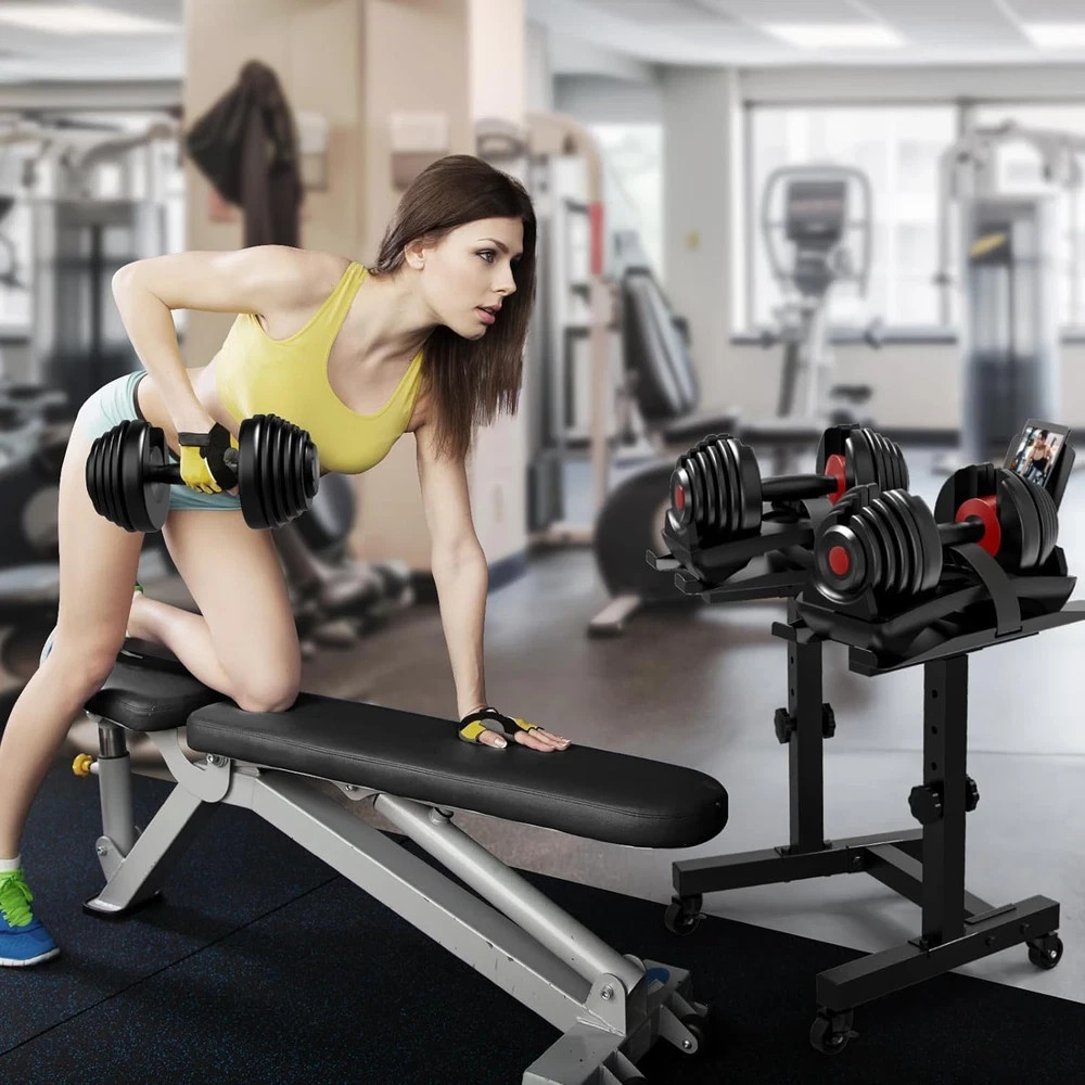 Adjustable Double Dumbbell Rack Stand For SelectTech 552/1090 Dumbbell Holder US