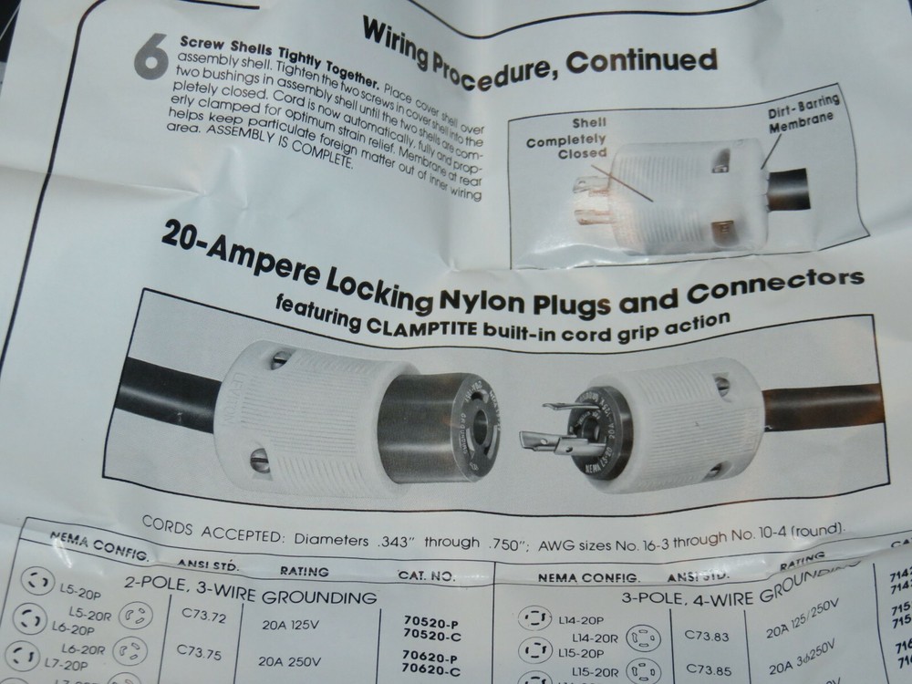 Leviton 70520-P 20A 125V Twist Locking Plug L5-20P