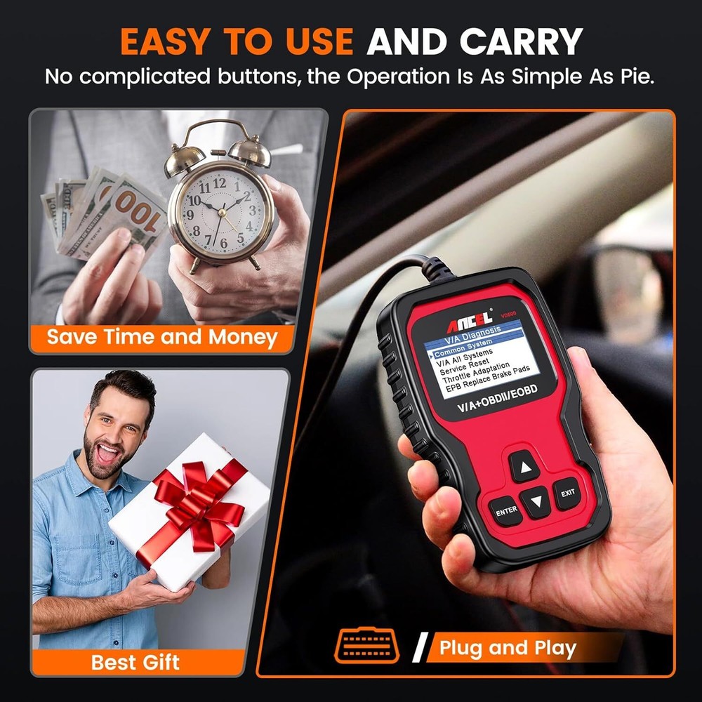 OBD2 Fault Code Reader Scanner Engine ABS SRS EPB Oil Reset Car Diagnostic Tool